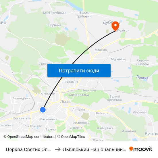 Церква Святих Ольги Та Єлизавети to Львівський Національний Аграрний Університет map