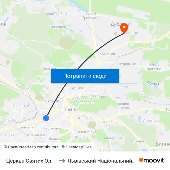 Церква Святих Ольги Та Єлизавети to Львівський Національний Аграрний Університет map