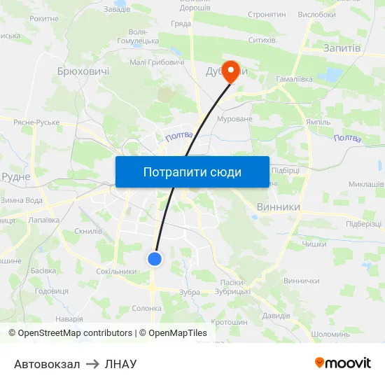 Автовокзал to ЛНАУ map