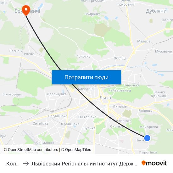 Коледж to Львівський Регіональний Інститут Державного Управління map