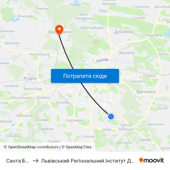 Санта Барбара to Львівський Регіональний Інститут Державного Управління map