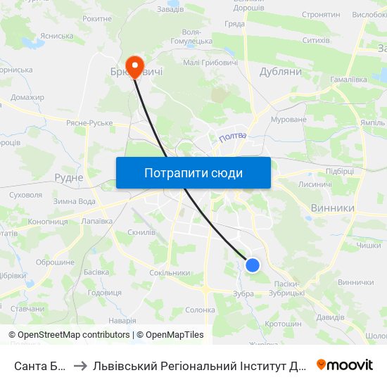 Санта Барбара to Львівський Регіональний Інститут Державного Управління map