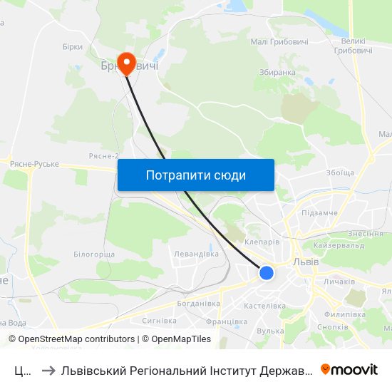 Цирк to Львівський Регіональний Інститут Державного Управління map