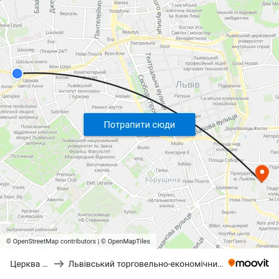 Церква Анни to Львівський торговельно-економічний університет map