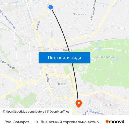 Вул. Замарстинівська to Львівський торговельно-економічний університет map