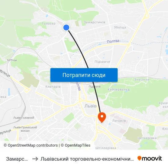 Замарстинів to Львівський торговельно-економічний університет map