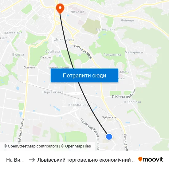На Вимогу to Львівський торговельно-економічний університет map