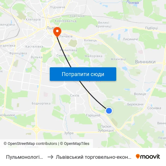 Пульмонологічний Центр to Львівський торговельно-економічний університет map