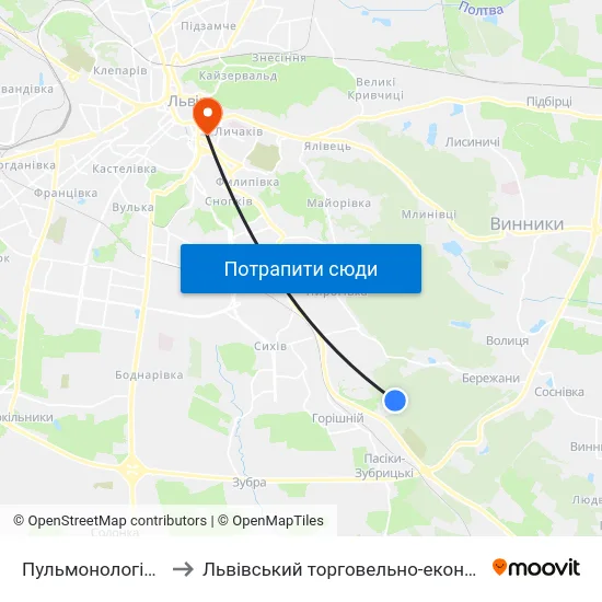 Пульмонологічний Центр to Львівський торговельно-економічний університет map