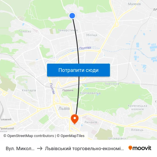 Вул. Миколайчука to Львівський торговельно-економічний університет map