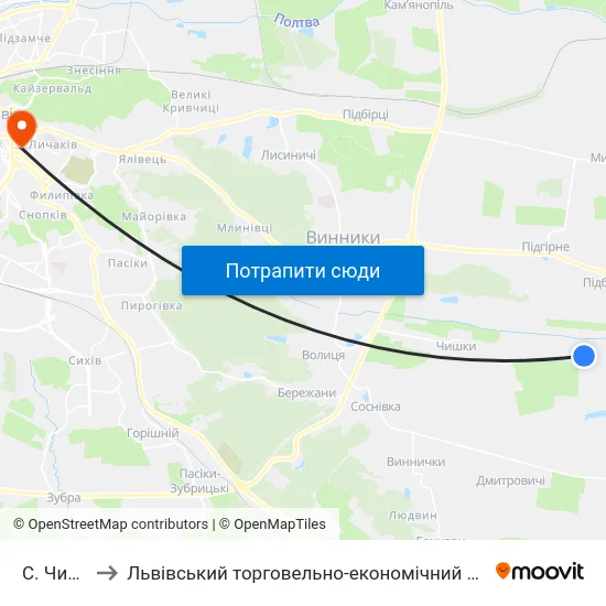 С. Чишки to Львівський торговельно-економічний університет map
