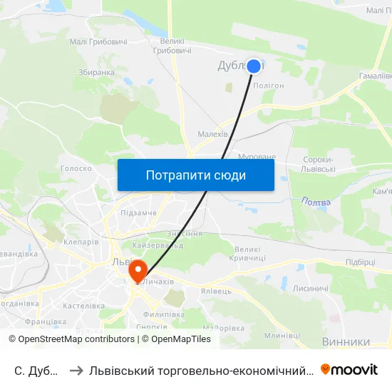 С. Дубляни to Львівський торговельно-економічний університет map