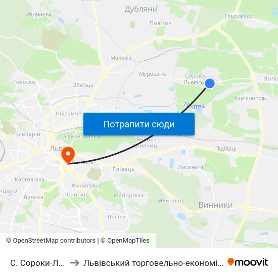 С. Сороки-Львівські to Львівський торговельно-економічний університет map