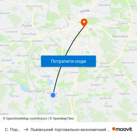 С. Поршна to Львівський торговельно-економічний університет map