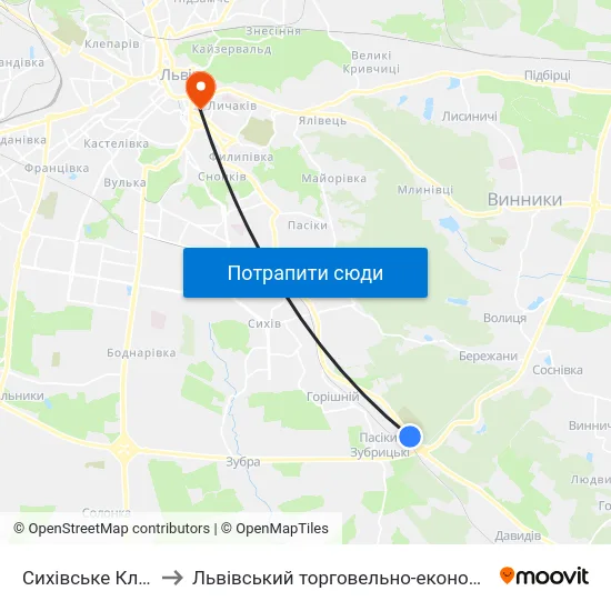 Сихівське Кладовище to Львівський торговельно-економічний університет map