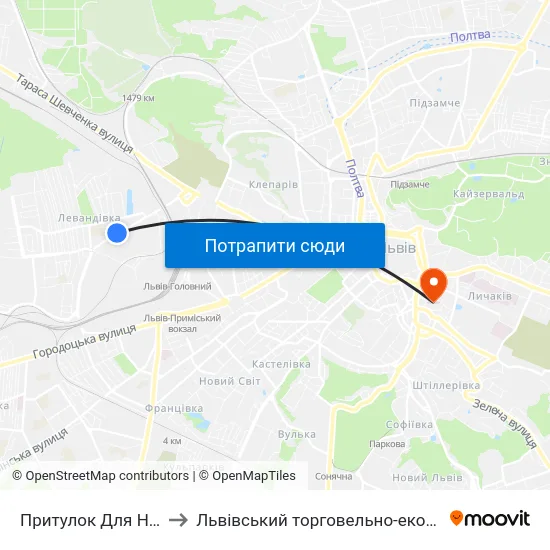 Притулок Для Неповнолітніх to Львівський торговельно-економічний університет map