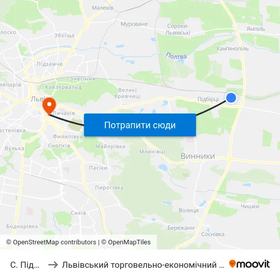 С. Підбірці to Львівський торговельно-економічний університет map