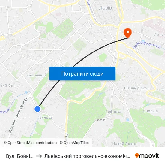 Вул. Бойківська to Львівський торговельно-економічний університет map