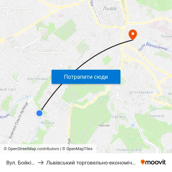 Вул. Бойківська to Львівський торговельно-економічний університет map