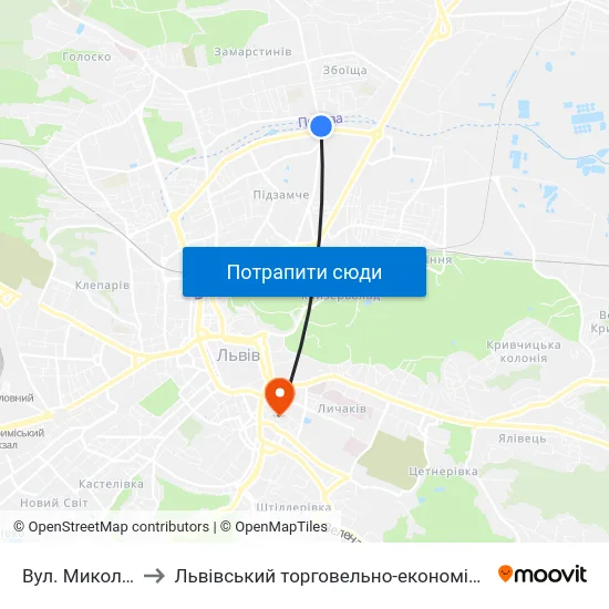 Вул. Миколайчука to Львівський торговельно-економічний університет map