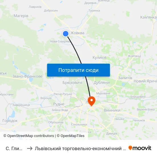 С. Глинськ to Львівський торговельно-економічний університет map
