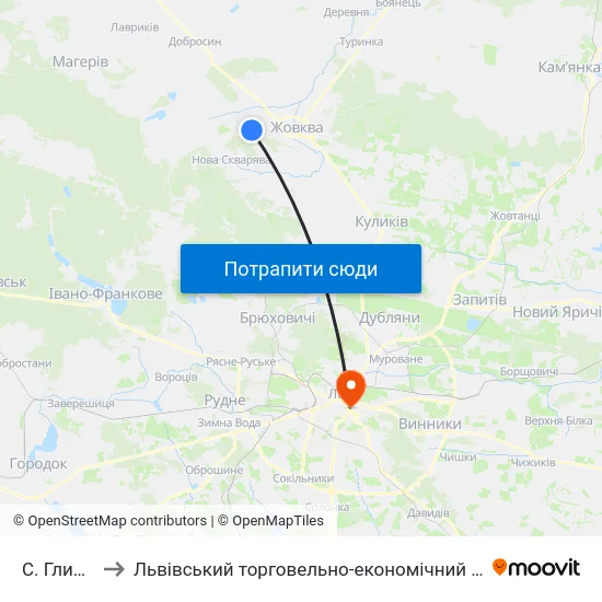 С. Глинськ to Львівський торговельно-економічний університет map