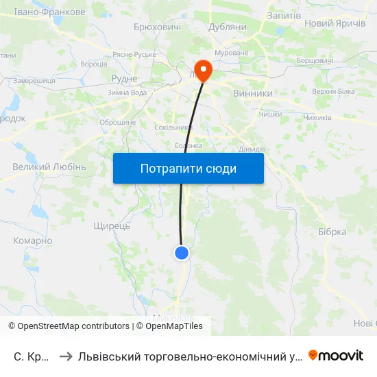 С. Красів to Львівський торговельно-економічний університет map