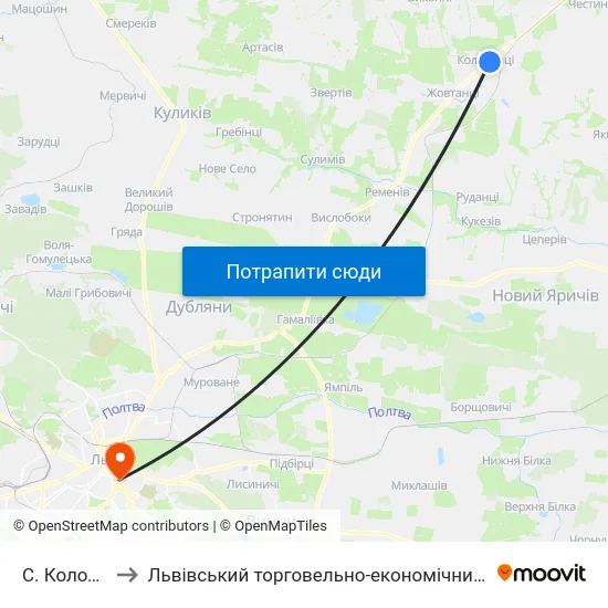 С. Колоденці to Львівський торговельно-економічний університет map
