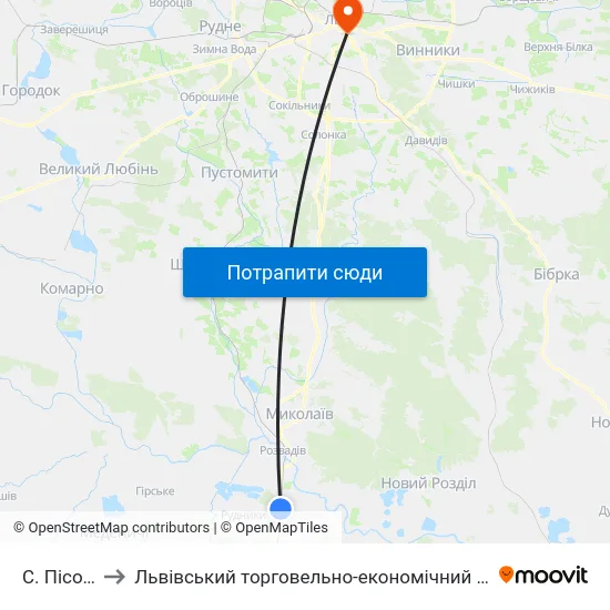 С. Пісочна to Львівський торговельно-економічний університет map
