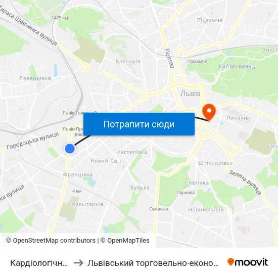 Кардіологічний Центр to Львівський торговельно-економічний університет map
