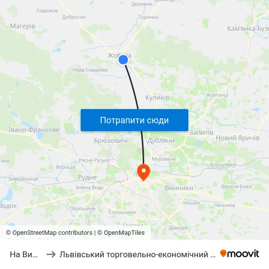 На Вимогу to Львівський торговельно-економічний університет map