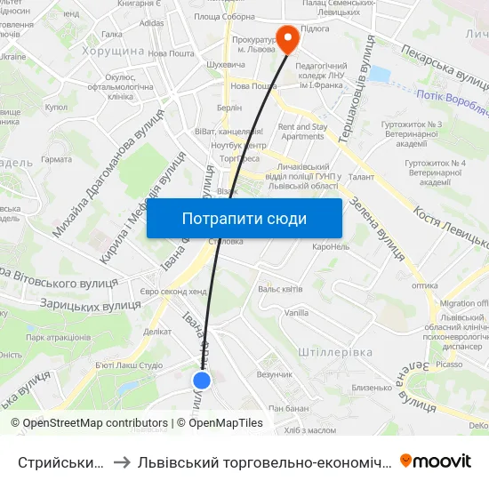 Стрийський Парк to Львівський торговельно-економічний університет map