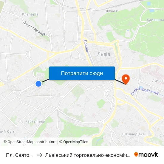 Пл. Святого Юра to Львівський торговельно-економічний університет map