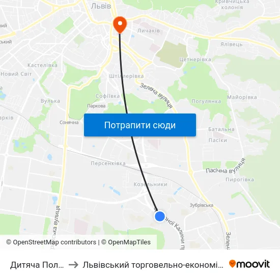 Дитяча Поліклініка to Львівський торговельно-економічний університет map