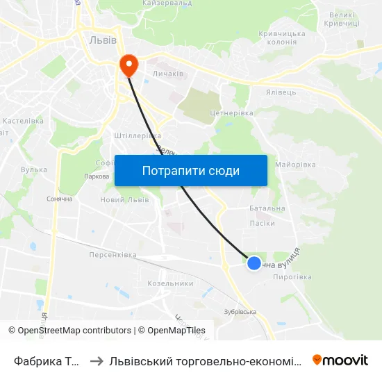Фабрика Трембіта to Львівський торговельно-економічний університет map