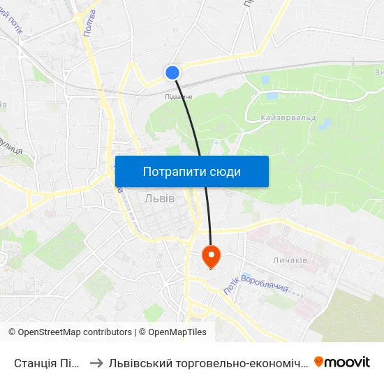 Станція Підзамче to Львівський торговельно-економічний університет map