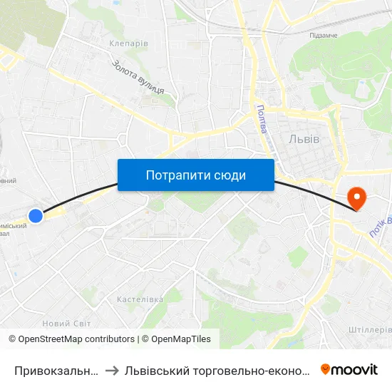 Привокзальний Ринок to Львівський торговельно-економічний університет map
