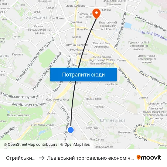 Стрийський Парк to Львівський торговельно-економічний університет map
