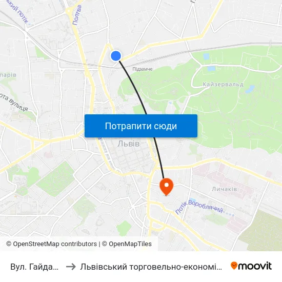 Вул. Гайдамацька to Львівський торговельно-економічний університет map