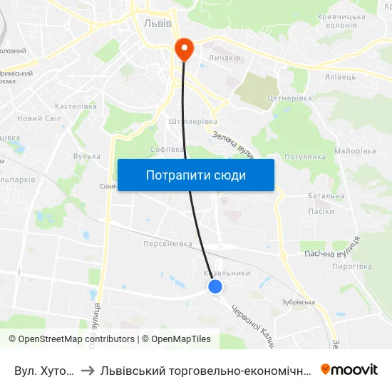 Вул. Хуторівка to Львівський торговельно-економічний університет map