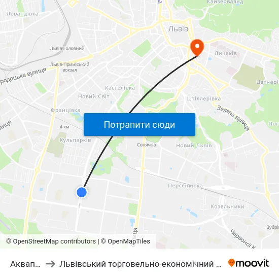 Аквапарк to Львівський торговельно-економічний університет map