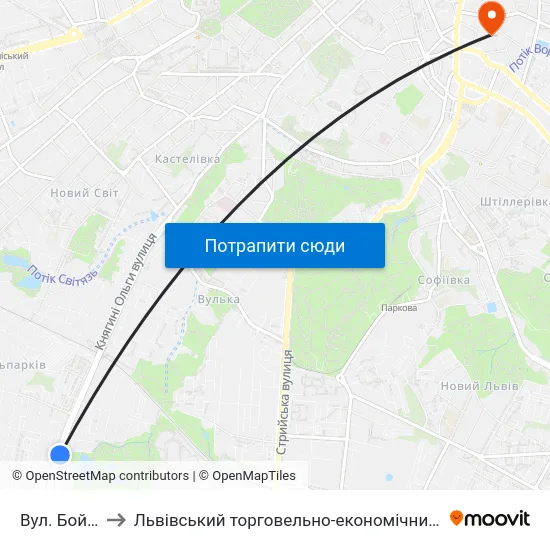 Вул. Бойчука to Львівський торговельно-економічний університет map
