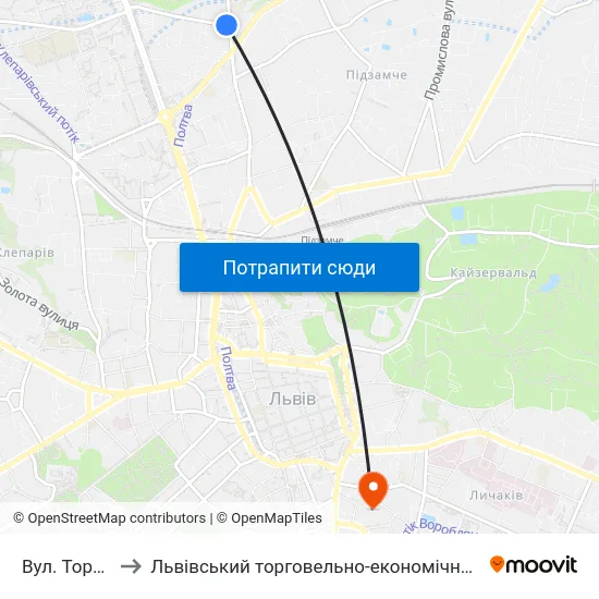 Вул. Торф'Яна to Львівський торговельно-економічний університет map