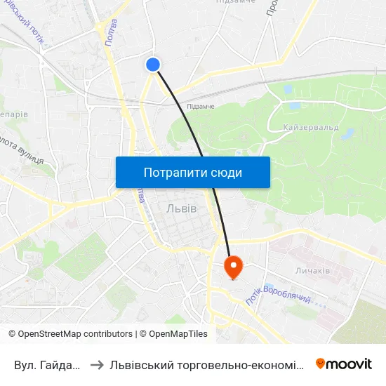 Вул. Гайдамацька to Львівський торговельно-економічний університет map