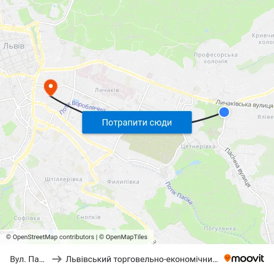 Вул. Пасічна to Львівський торговельно-економічний університет map