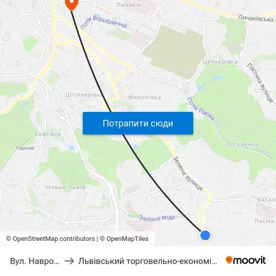 Вул. Навроцького to Львівський торговельно-економічний університет map