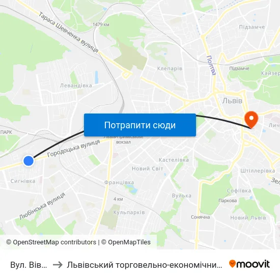 Вул. Вівсяна to Львівський торговельно-економічний університет map