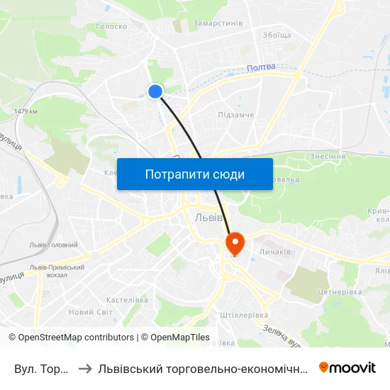 Вул. Торф'Яна to Львівський торговельно-економічний університет map