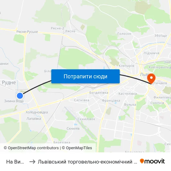 На Вимогу to Львівський торговельно-економічний університет map