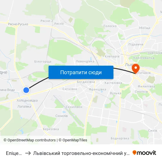 Епіцентр to Львівський торговельно-економічний університет map